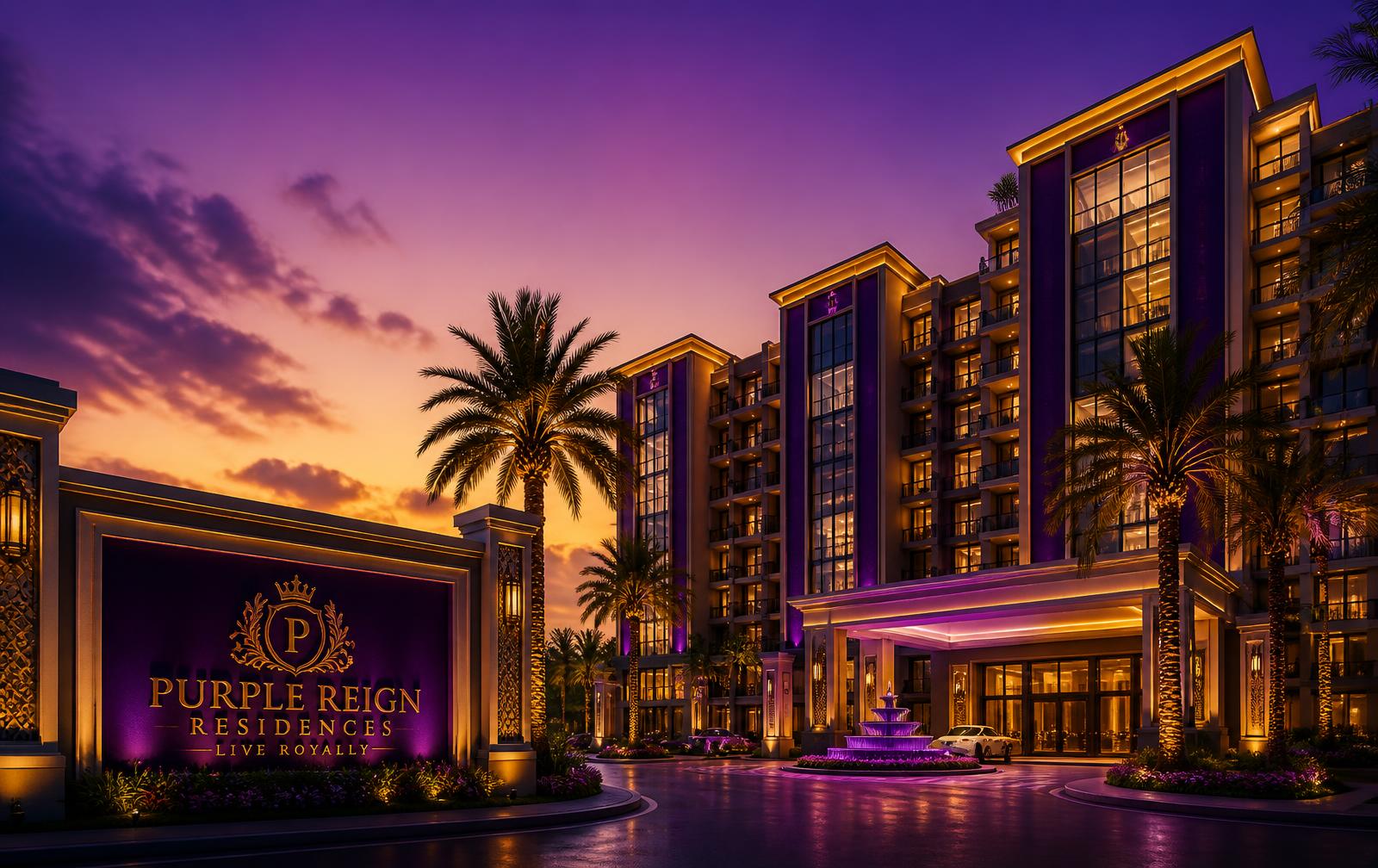 Royal Infra Developers luxury residences at sunset